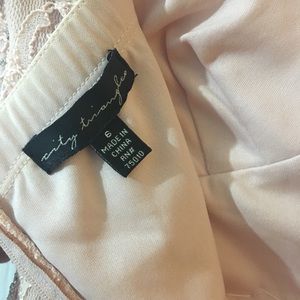 Light pink lace mini dress